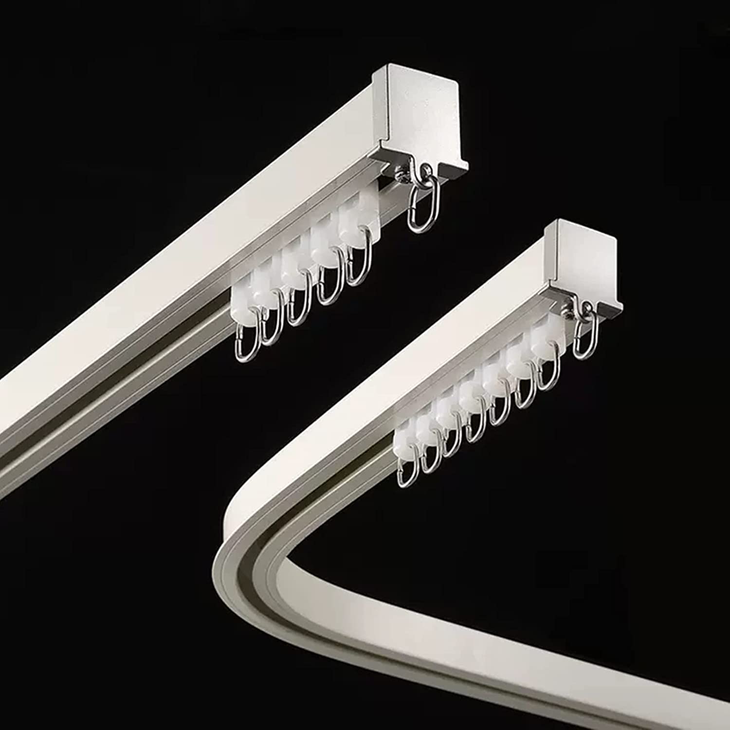 Kit Binario Per Tende Pieghevole Da Soffitto, Binario Per Tende Pieghevole Da Soffitto Binario Per Tende Flessibile Da 5 M Con 40 Ganci Per Casa Camera Da Letto Finestra Bagno Ufficio 90485449