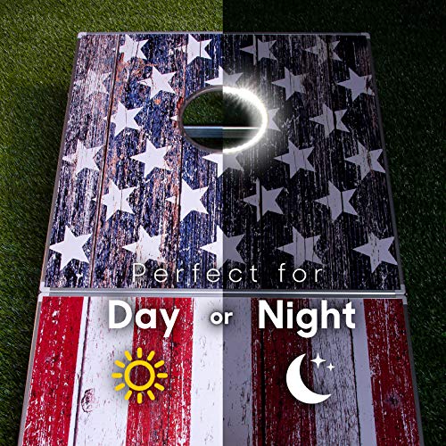 Image of GoSports 4 x 2 ft Ultra Portable Cornhole Board Set - Choose LED Lights or Standard - Regulation Size Corn Hole Games for Adults, Perfect for Tailgating and Camping - Includes 8 Bean Bags & Rules