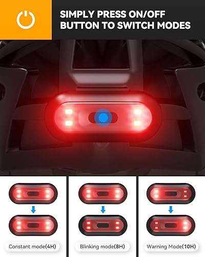 Miniatura 2 de Luz de casco de motocicleta, luz LED para casco de bicicleta, luz LED para casco de bicicleta, recargable por USB, luces de casco de bicicleta para