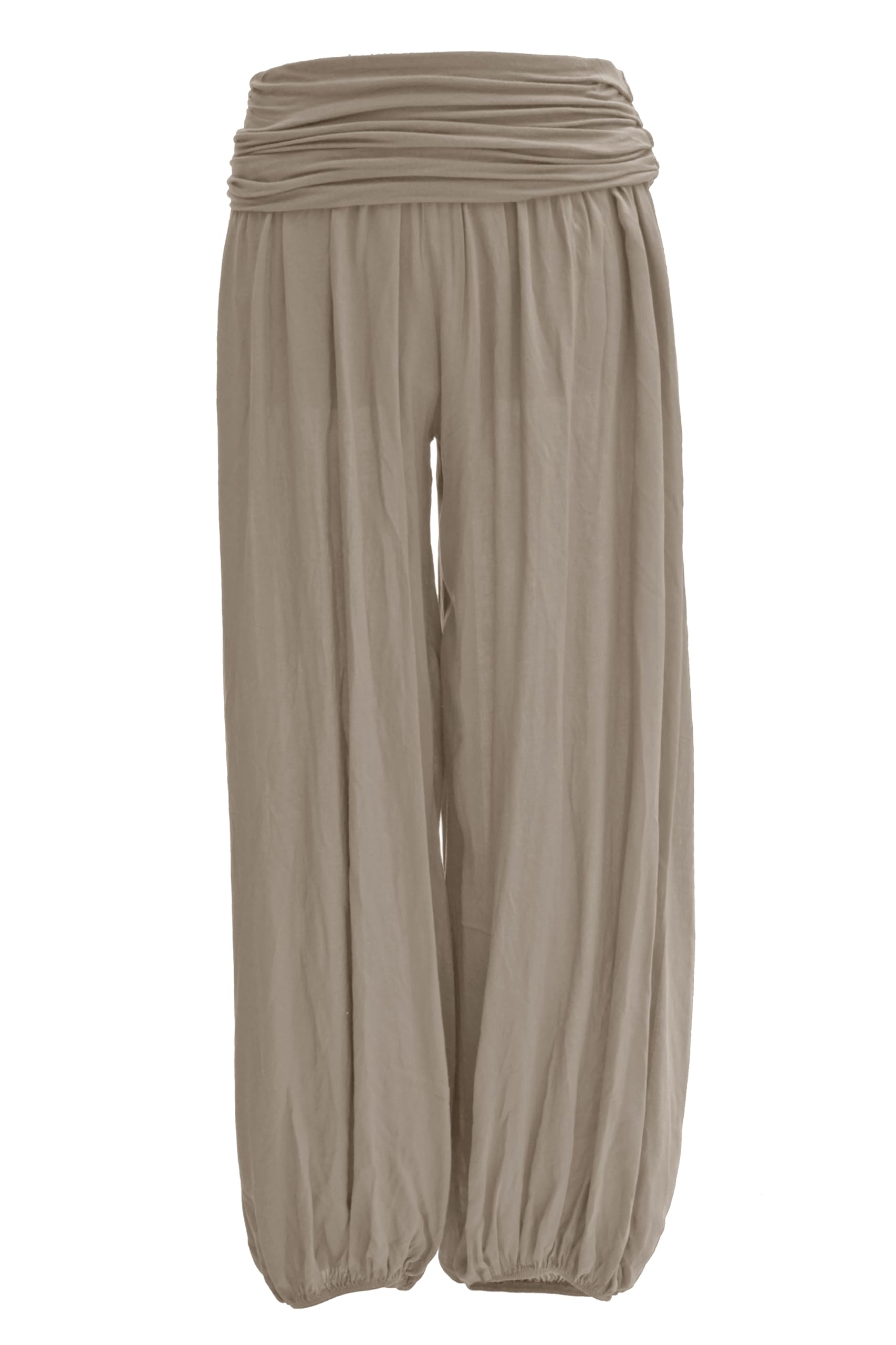 Ladies Women Italian Lagenlook Plain Viscose Boho Harem Ali Baba Trouser Pants Joggers One Size