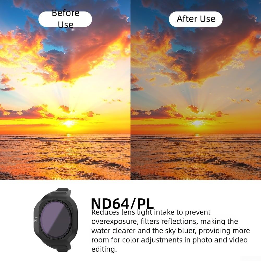 Zestaw filtrów ND CPL i UV do DJI dla MINI 5 Pro, aby zmniejszyć ekspozycję na światło i poprawić obraz w fotografii