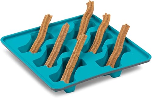 Messy Mutts Molde de silicona enmarcado para paletas Bandeja de 10 x 10 pulgadas 6 golosinas fáciles de llenar por bandeja Líneas de llenado de