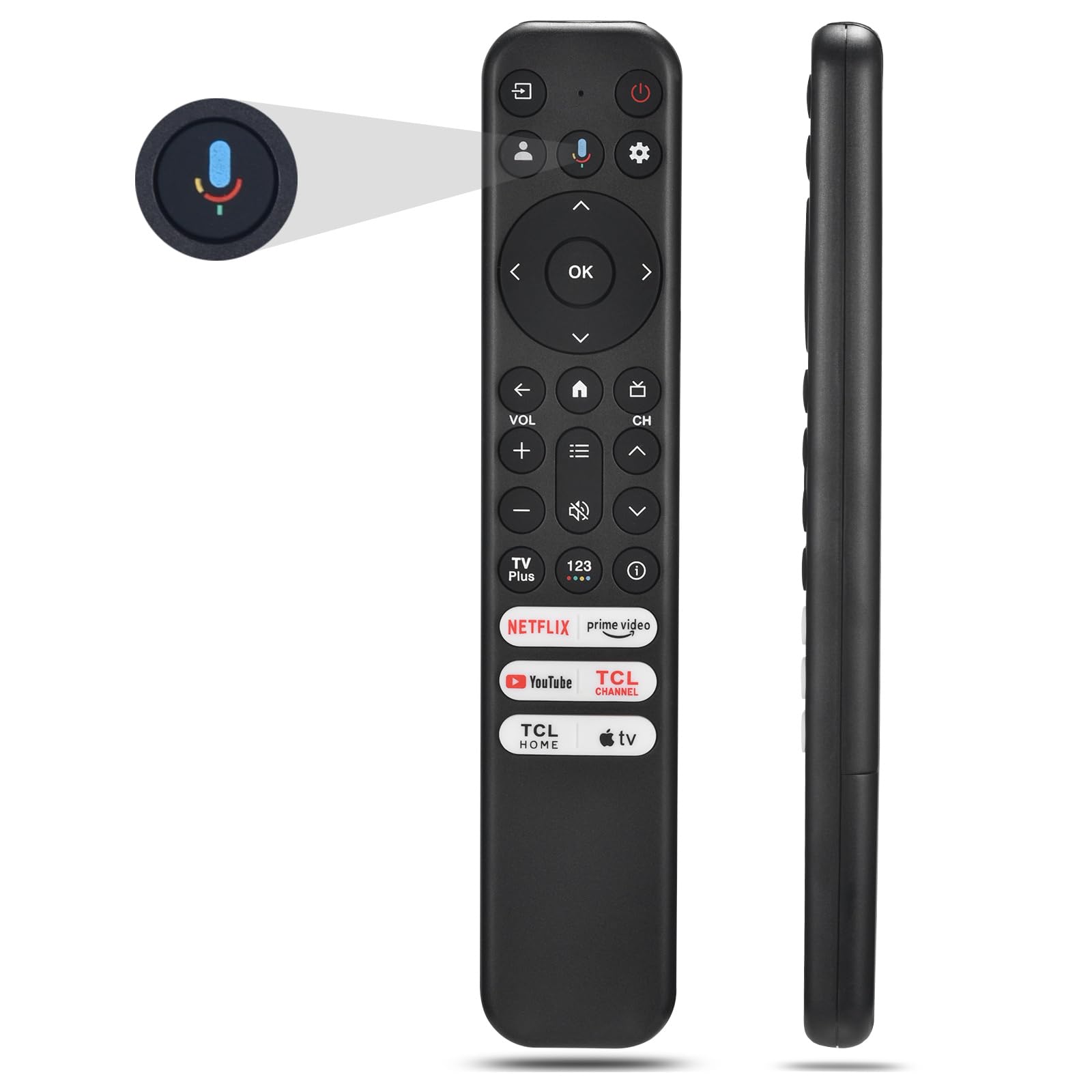 for TCL Google TV Remote, RC813 for Voice Replacement Control,for Android Mini-LED QLED 4K UHD Smart Television, with 6 Shortcut Buttons for NEIFLX/Prime/YouTube/TCL/Apple TV Buttons