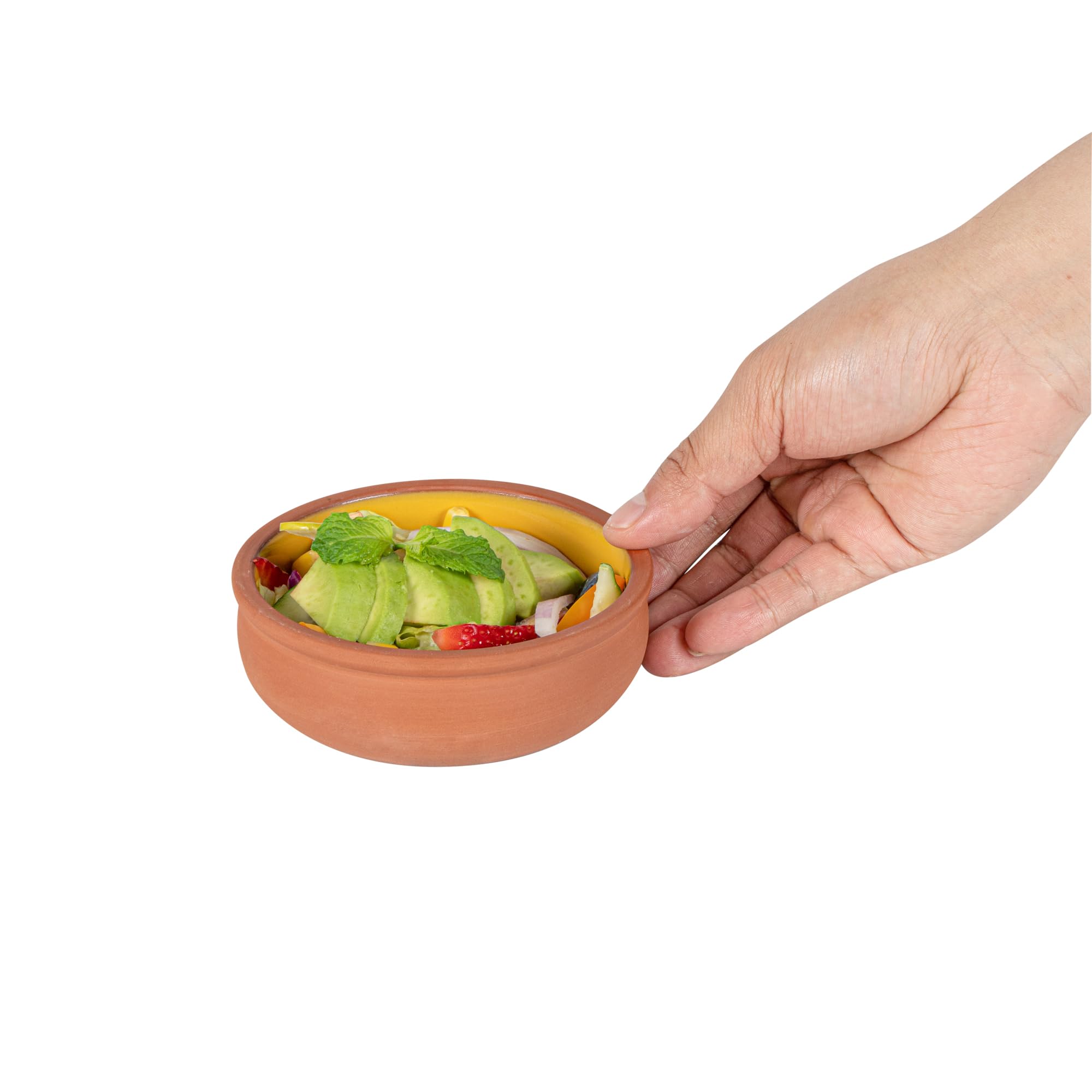 Restaurantware -Terra Tek - Cazuelas in terracotta, 10 pentole in terracotta smaltata gialla per cucinare, pronte per il forno, microonde, pentole da portata in terracotta, lavabili in lavastoviglie,