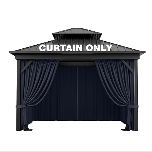 Outdoor Gazebo Curtain Replacement Universal 4-Panel Sidewalls 10' X 10',Outdoor