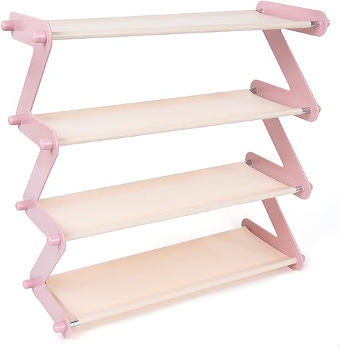 Zapatero para niños pequeños, color rosa claro, puede contener 8-12 pares de zapatos de bebé, instalación simple, para entrada, pasillo, dormitorio, disponible en Yaxa Colombia