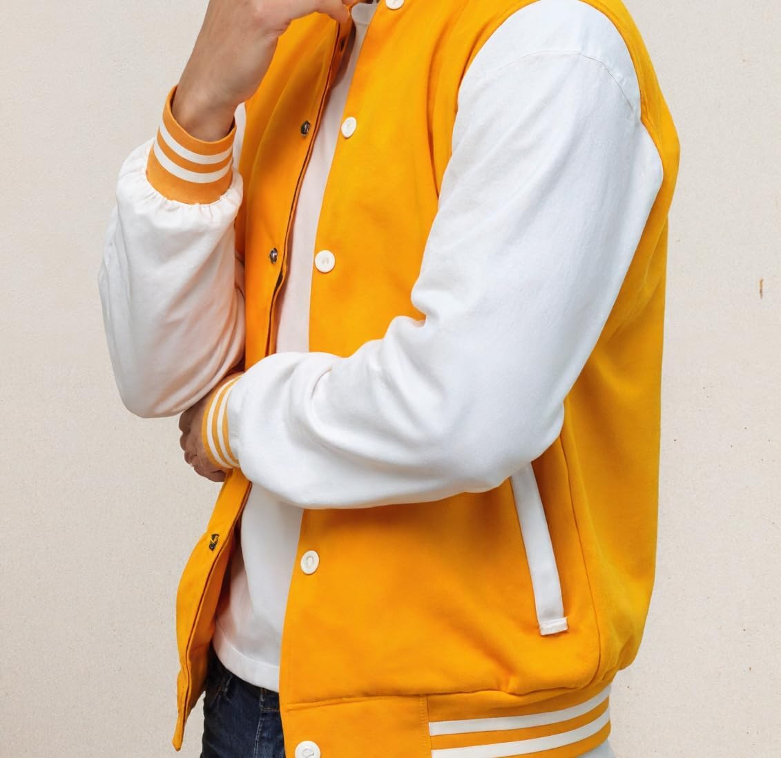Men's Slim Fit Varsity Jacket Baseball Letterman Bomber Jacket Lightweight Outerwear Coats for Men Teens