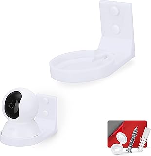 Wall Mount Holder for Tapo Pan/Tilt (C200 & C210) Smart Security Camera, Custom Designed Bracket, Reduce Blind Spots & Clutter, Easy to Install, Adhesive & Screw in (White)