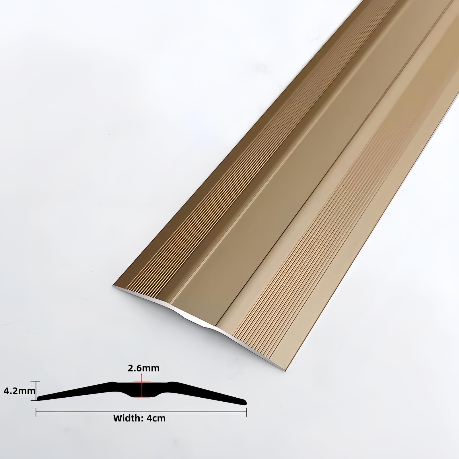 Barre De Seuil en Aluminium 90 Cm* 3 Profil De Transition Extra Large pour Sol Stratifié vers Moquette, Barre De Transition De Sol pour Porte, Idéale Zones À Fort Passage(Rose Gold)