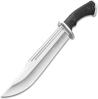 Honshu Conqueror Bowie Knife and Sheath – 7Cr13 Stainless Steel Blade, Textured TPR Handle, Hefty Stainless Steel Guard – Solid Tactical Weapon - 16 1/2" Overall - Honshu
