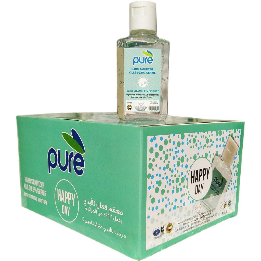 PURE HAND GEL SANITIZER 50ML, 20PCS / BOX, WITH EFFICIENCY OF 99.999% (DM APPROVED)