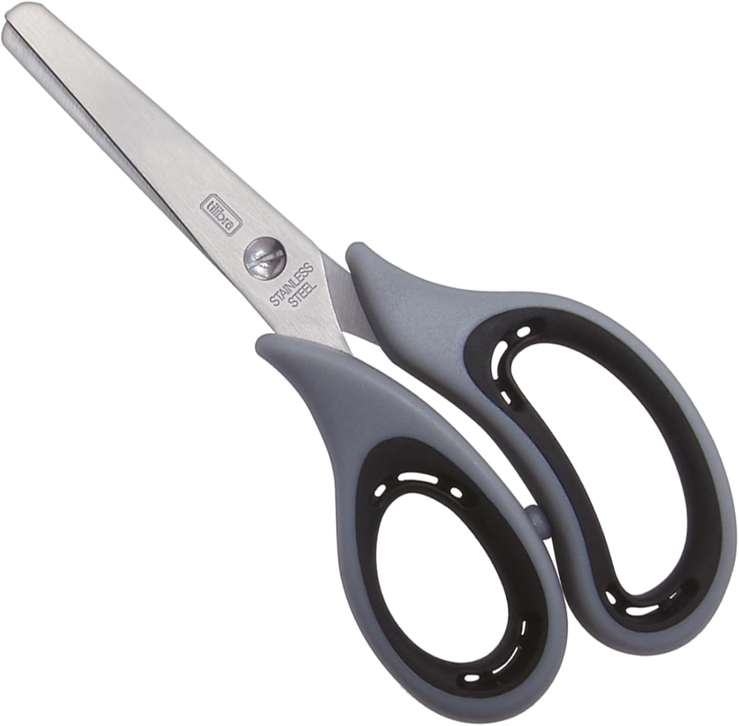 Tilibra - Tesoura Escolar 135mm, Comfort Grip, T417, Cinza