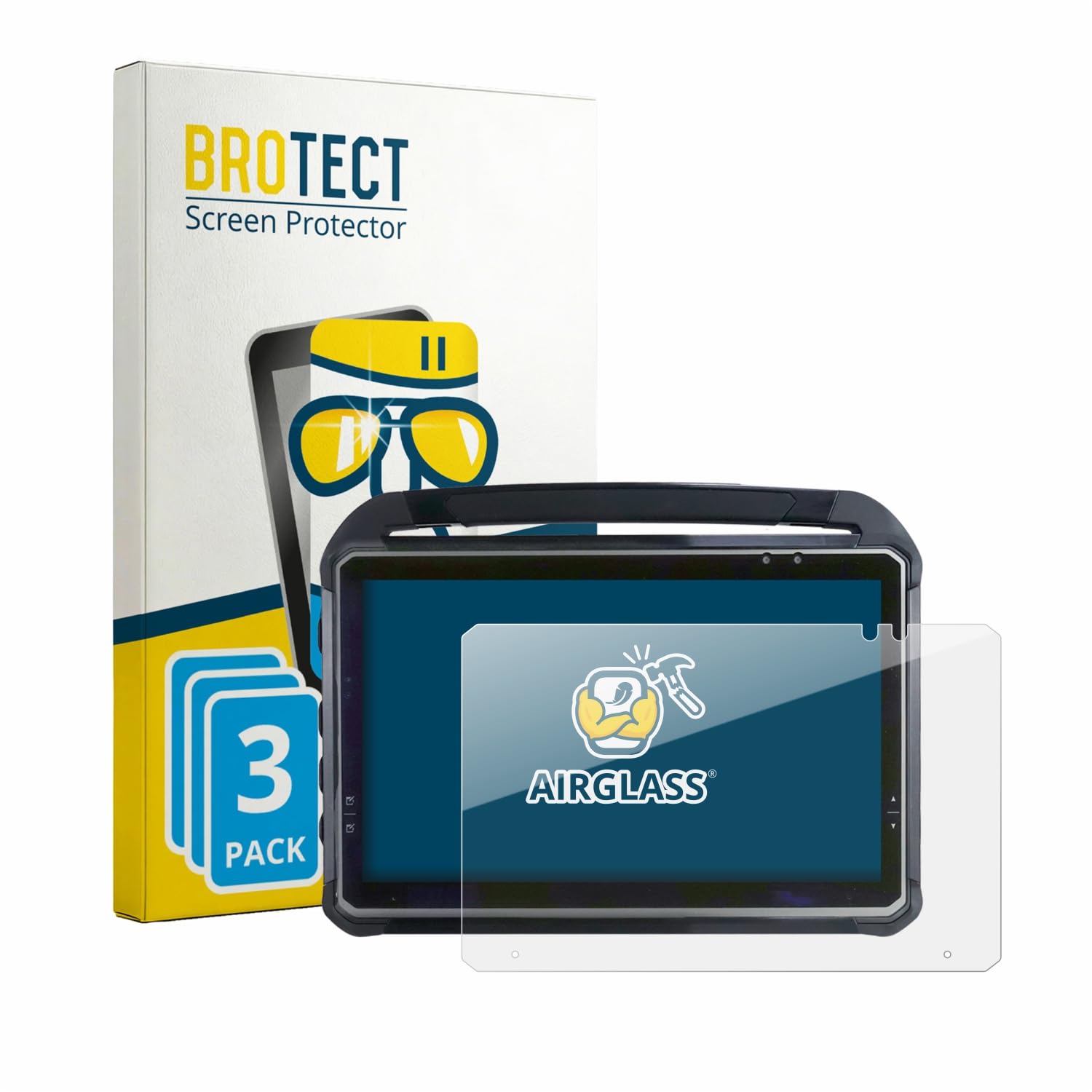 BROTECT 3 Stück Schutzglas für DT Research DT312RP | Transparenter Displayschutz Made in Germany, Schutzfolie Panzer Folie Glas 9H Anti-Fingerprint Einfache Montage Clear