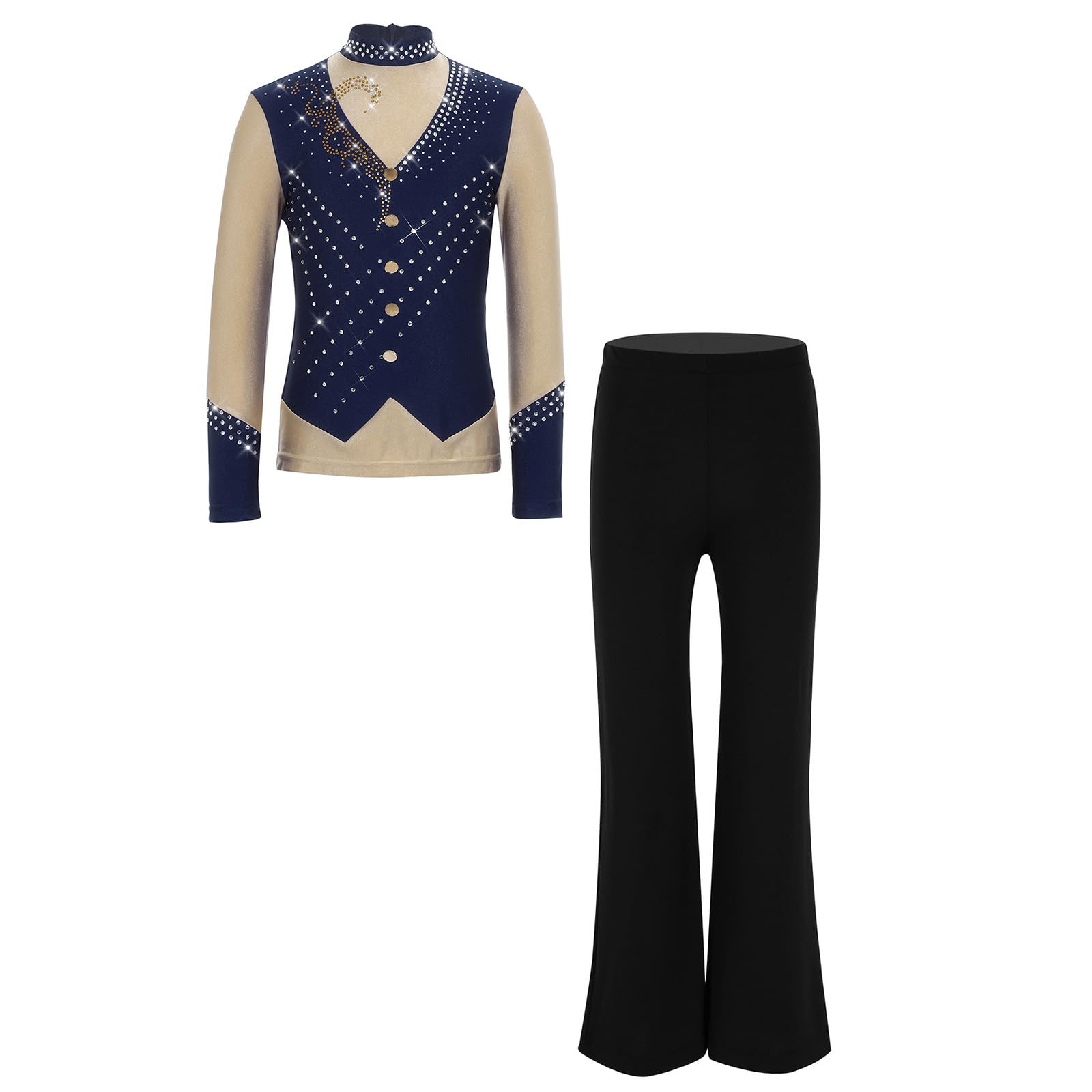 Aislor Enfants Justaucorps De Danse Classique Costume Danse Latine pour Garçons Justaucorps Gymnastique Latine Gymnastique Ballet Valse