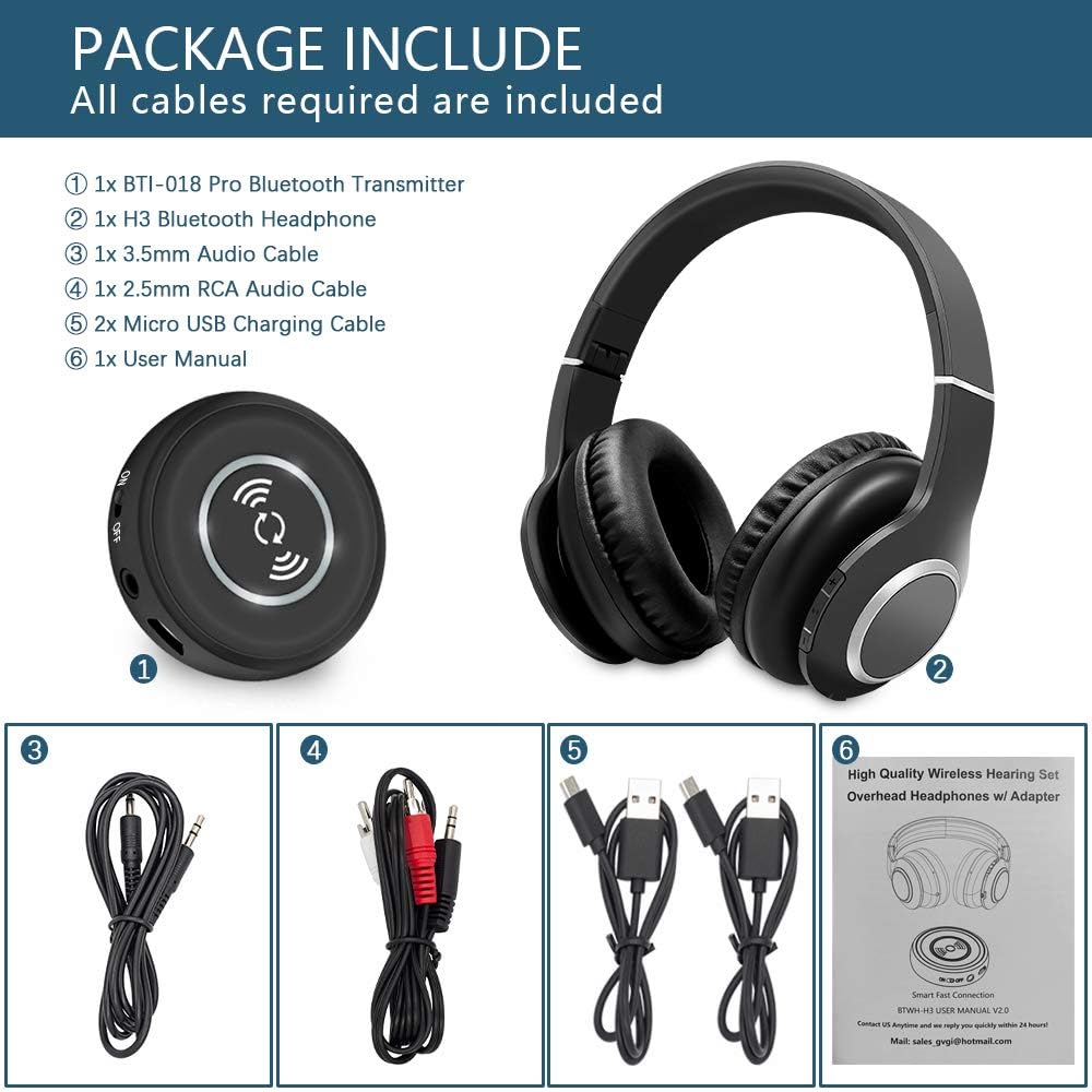 51RHT62yZuL.jpg Golvery Wireless Headphones for TV