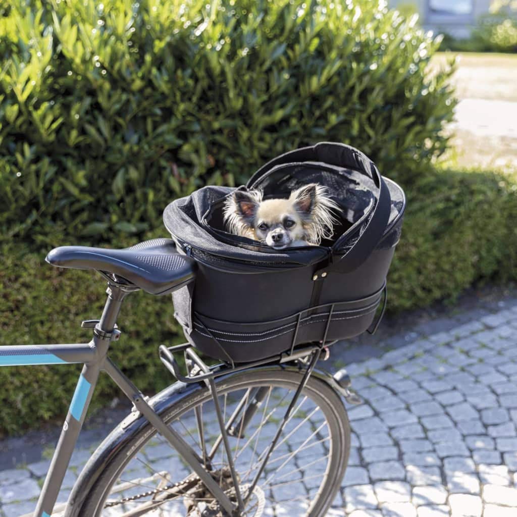 TRIXIE 13111 - Cestino per Bicicletta per Portapacchi Stretto, Eva, 29 × 42 × 48 cm, Colore: Nero