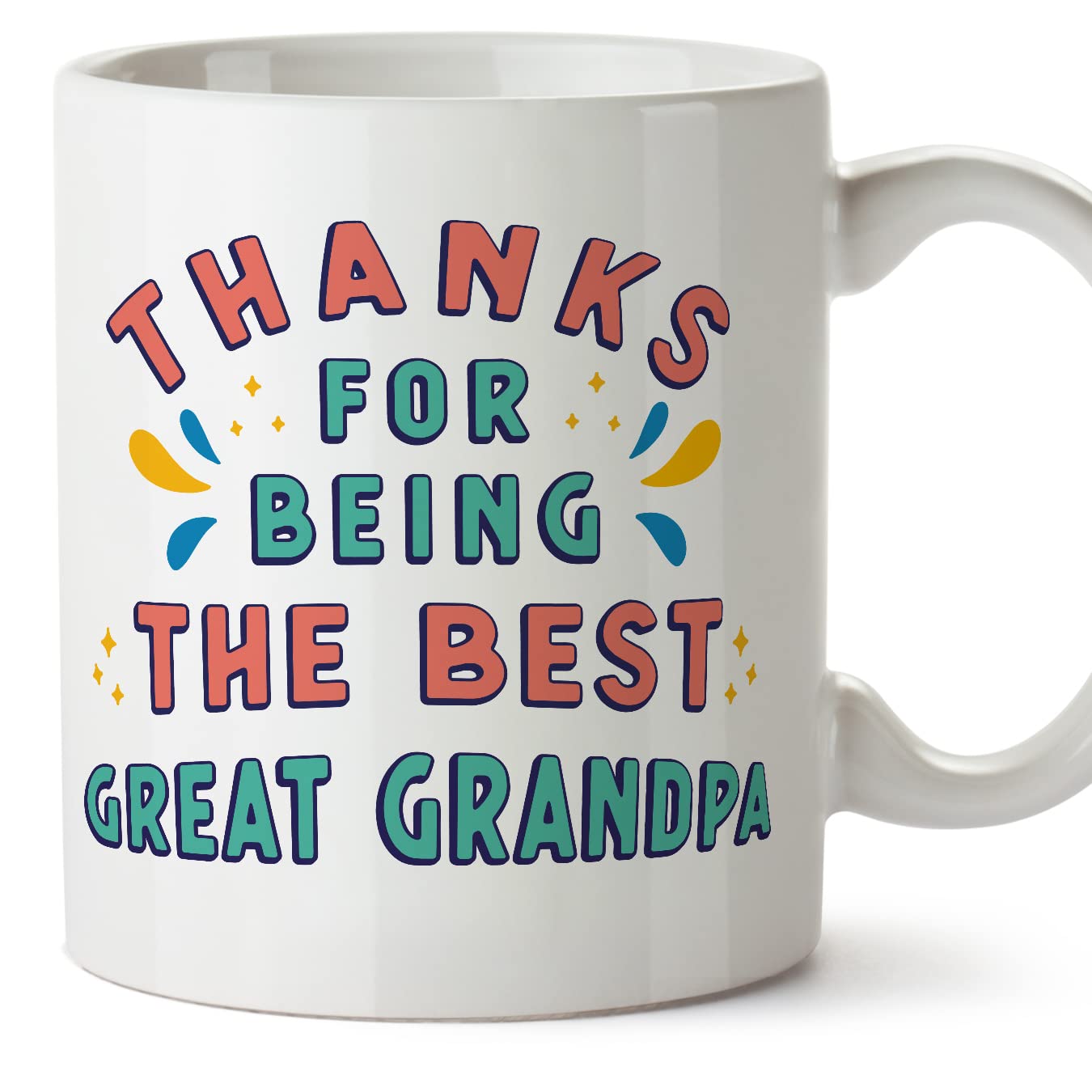 MUGFFINS Great Grandfather/Great Grandpa Mug - in English - Thanks for Being the Best - Funny Gift - Ceramic 11oz Mug