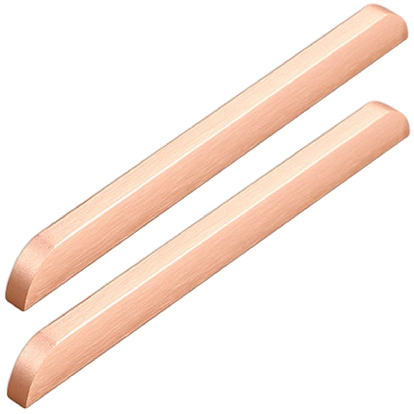 Xiaodanhua Brushed Rose Gold Kitchen Handles 2 Pcs Aluminum Alloy Bathroom Cabinet Pulls Decorative Wardrobe Door Pull Handles Solid Furniture Pulls With Screws (Hole Distance 128Mm)