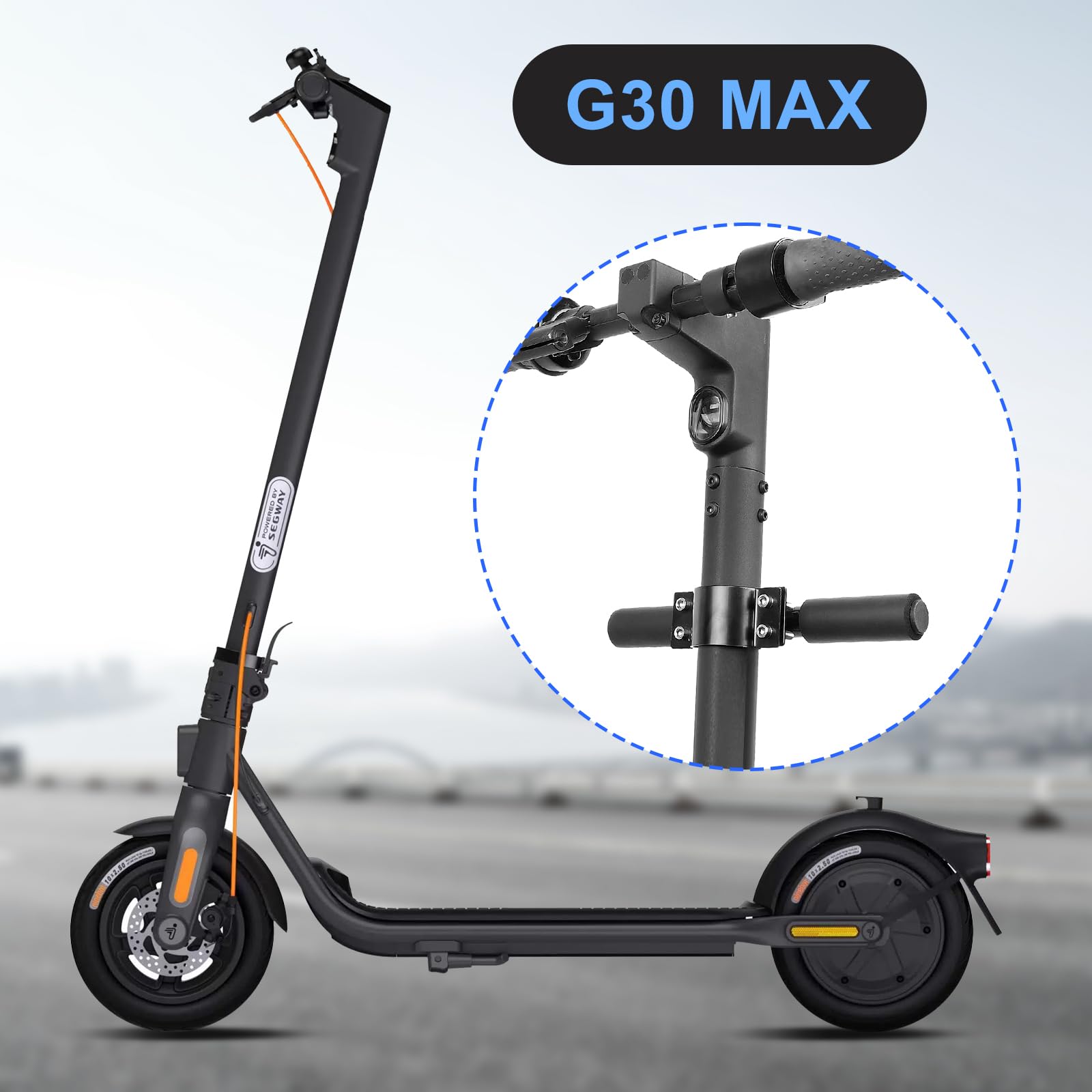 SYACHI Uchwyt dla dzieci regulowany do elektrycznego skutera dziecięcego G30 Max, uchwyt antypoślizgowy, kompatybilny z Segway Ninebot ES1 ES2 ES3 ES4 E22 E25, kolor czarny