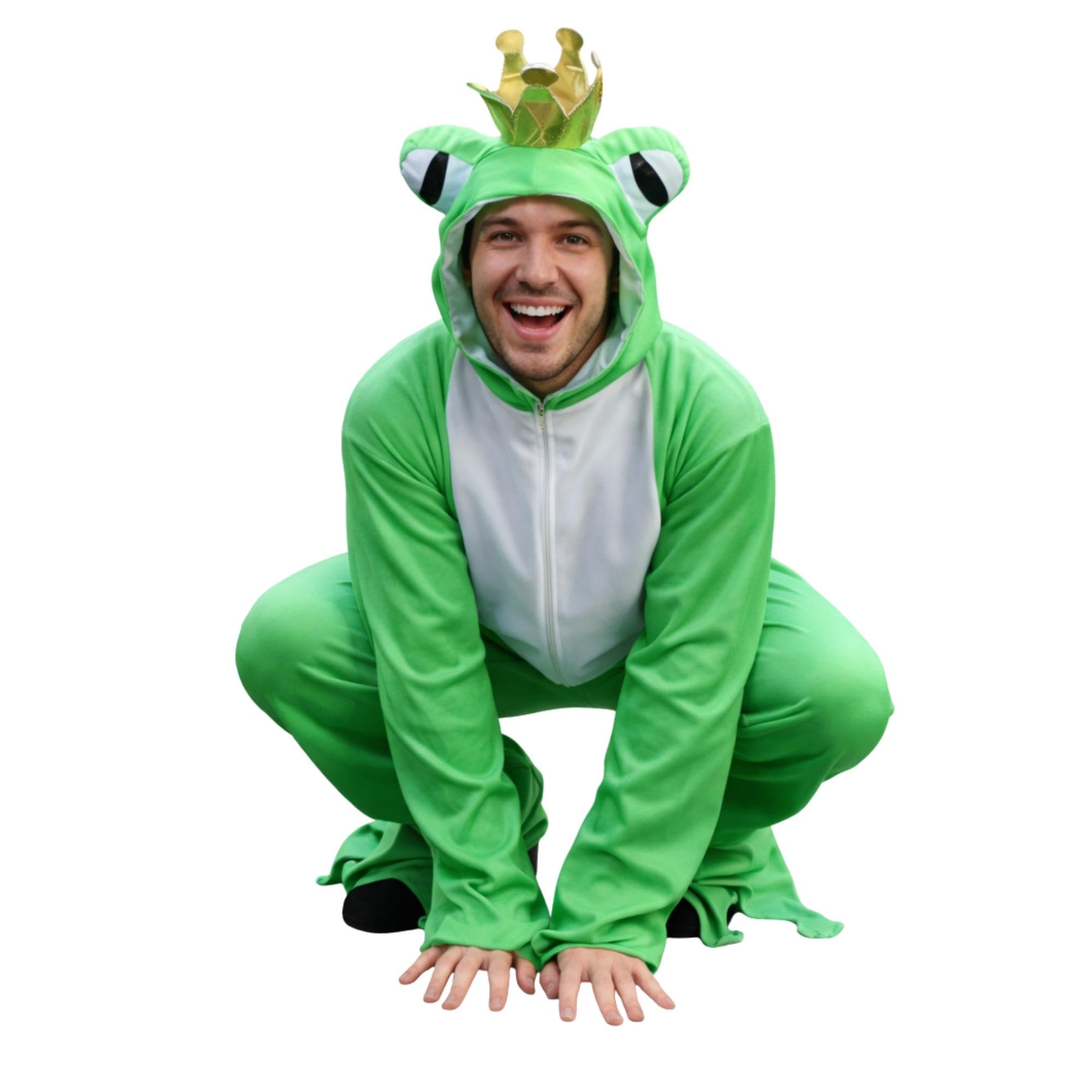 Ikumaal Frosch-König Kostüm, Sy12 XL, für Erwachsen-e Männer Frau-en, Frösche Märchen Kostüm-e Fasching Karneval Fasnacht Faschingskostüm-e Karnevalskostüm-e