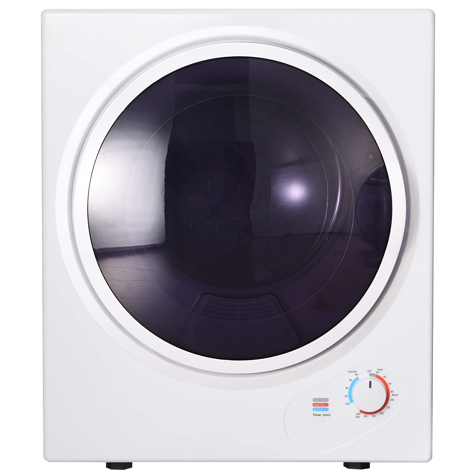Suszarka bębnowa, suszarka elektryczna, suszarka wentylowana, ładowacz czołowy, 850 W, możliwość montażu na ścianie, 2.5 kg, podwójne filtry, ogrzewanie ceramiczne PTC, bęben ze stali nierdzewnej