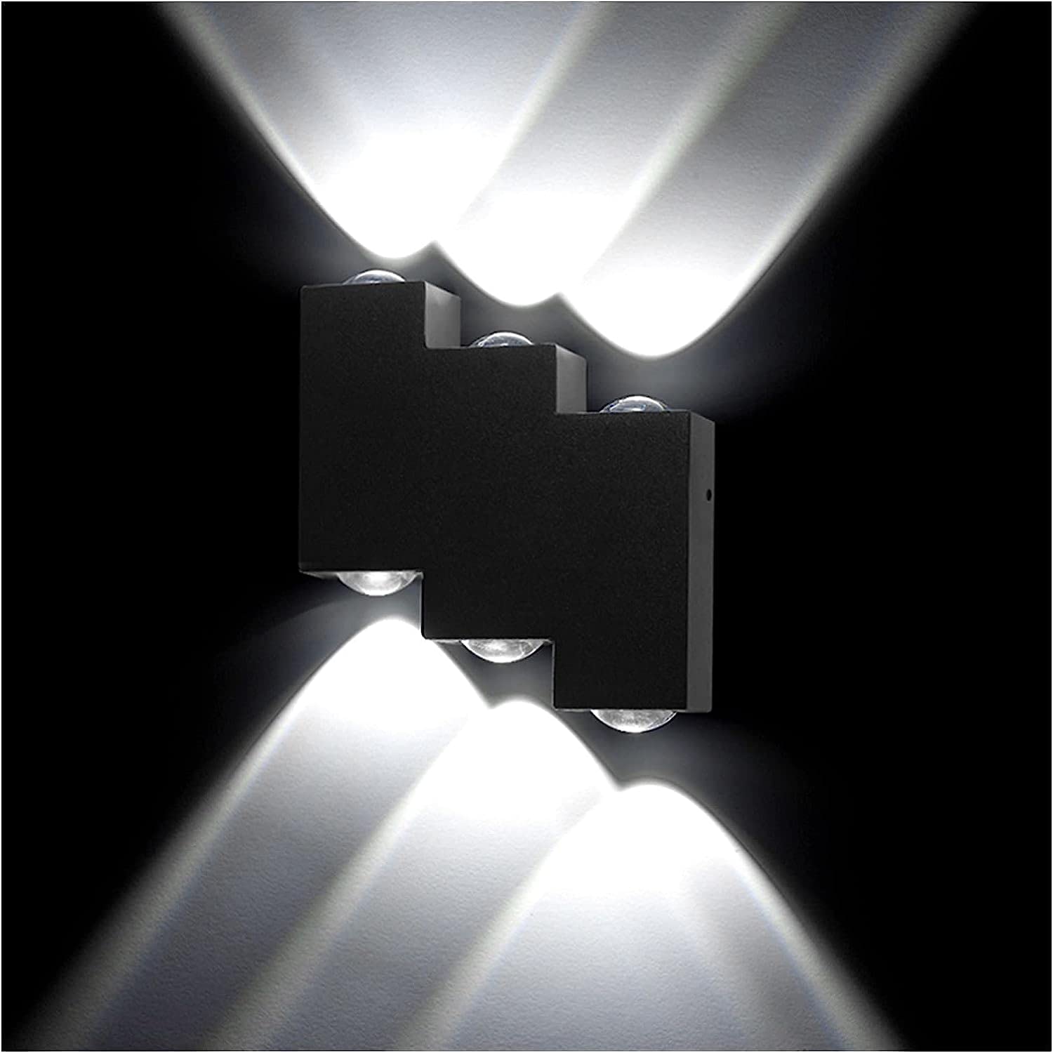 Lampa ścienna zewnętrzna LED Lampa ścienna LED na schody 6W Czarny/Biały 110V 220V 230V IP65 Lampa uliczna do łazienki, salonu, alejki, ganku, oświetlenia ulicznego (kolor: zimny biały rozmiar)