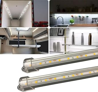 2 Adet  effaf Al minyum Kasa  erit Led I k 12 Volt, Otomobil, Karavan, Tekne 100 Cm  effaf Kasa [Enerji S n f  A]