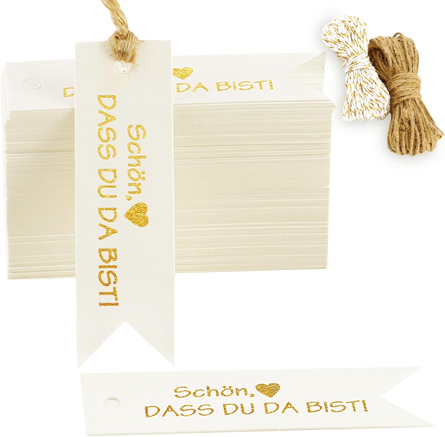 Dubes Cadeauhangers, 100 stuks, met hank you, 7 x 2 cm Dubes Cadeauhangers, 100 stuks, met hank you, 7 x 2 cm