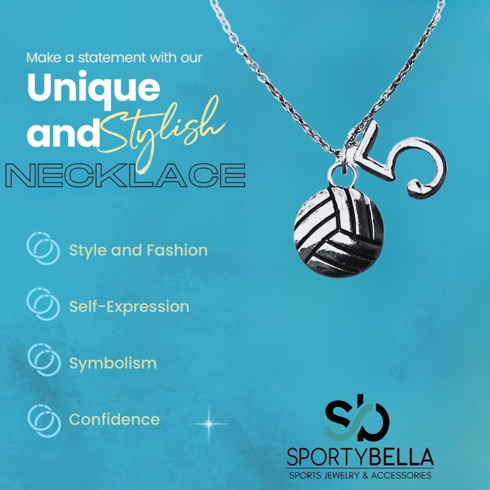 Personalized Volleyball Charm Necklace with Number Charm for Women and Girls, Volleyball Player Gift - Image 4