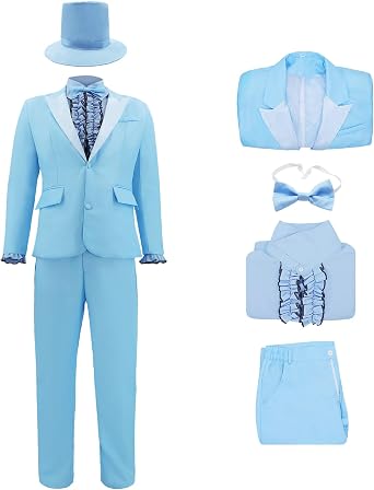 Orange Costume Suits Blue Blazer Tuxedos Halloween Outfits Cosplay Costumes