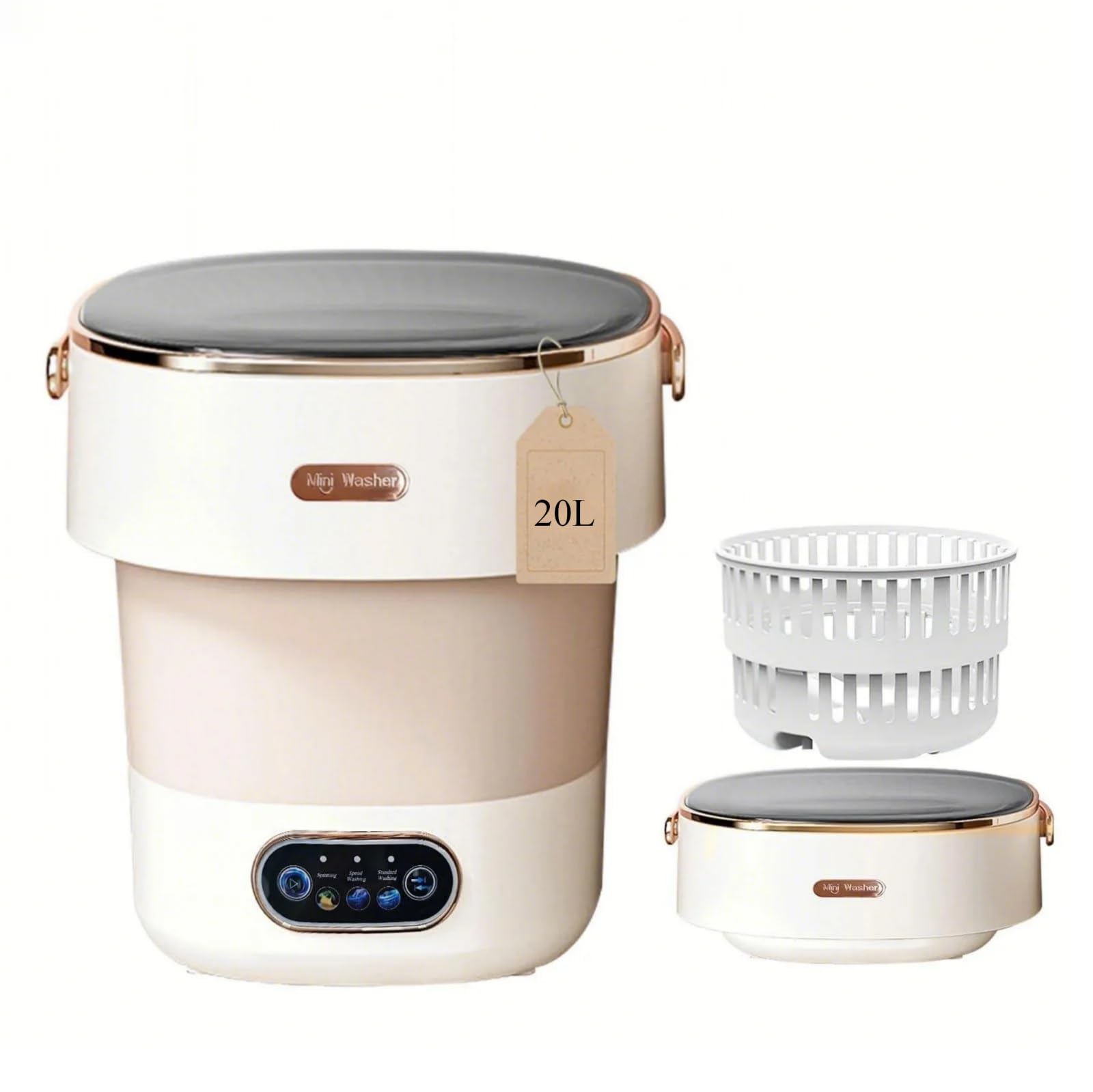 Photo 1 of LumenOrbit Portable Washing Machine - 20L Foldable Mini Washer w/ Spin Basket