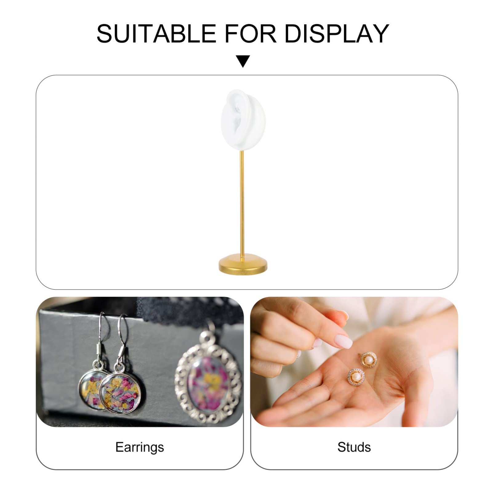 EXCEART Earrings Display Ear Shaped Jewelry Holder for Shop Counter and Home Vanity Earring Storage Rack for Organization and Easy Access