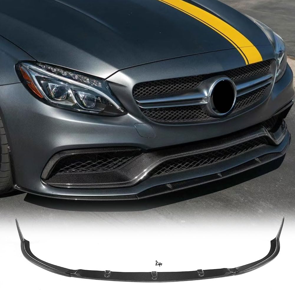 MCARCAR KIT Carbon Fiber Front Lip for Mercedes Benz C Class C205 A205 C63 AMG 2Door 2015-2018 Chin Spoiler Splitter Protector : Automotive