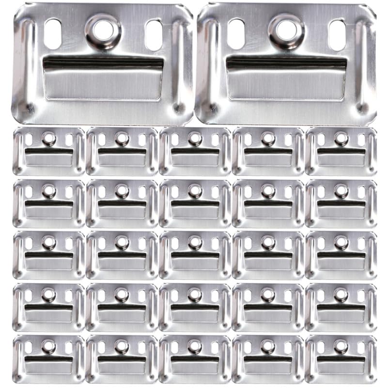 Image of Angoily 100Pcs Wall Buckle, Interlocking Panel Clips PVC Wood Wallboard | 1.69 inch Drywall Repair Bracket Secure Plate to Wall, Stainless Steel Hanger Clamp Fasteners Hardware