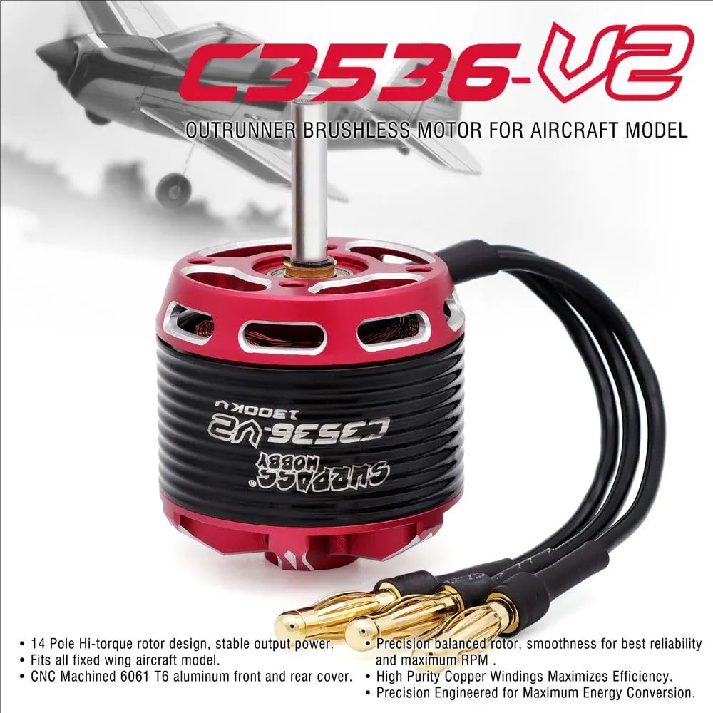 14 biegunów C3536 V2 910/1050/1300/1500KV Outrunner bezszczotkowy silnik Flier 50A ESC do modelu samolotu RC ze stałym skrzydłem (1300KV + Flier 50A)
