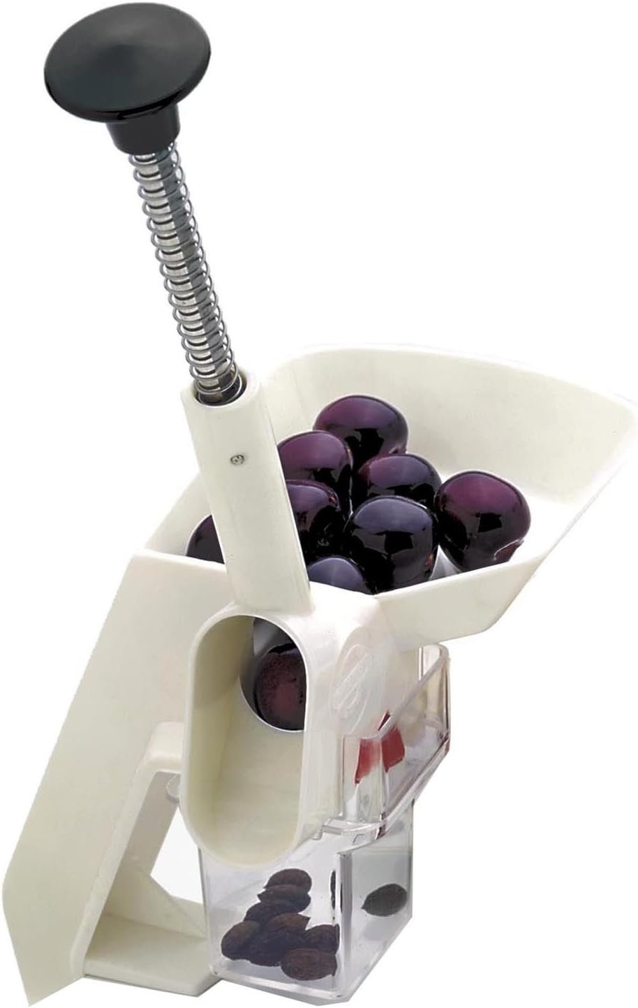Norpro Deluxe Cherry Olive Pitter Stoner Seed Remover with Automatic Feed