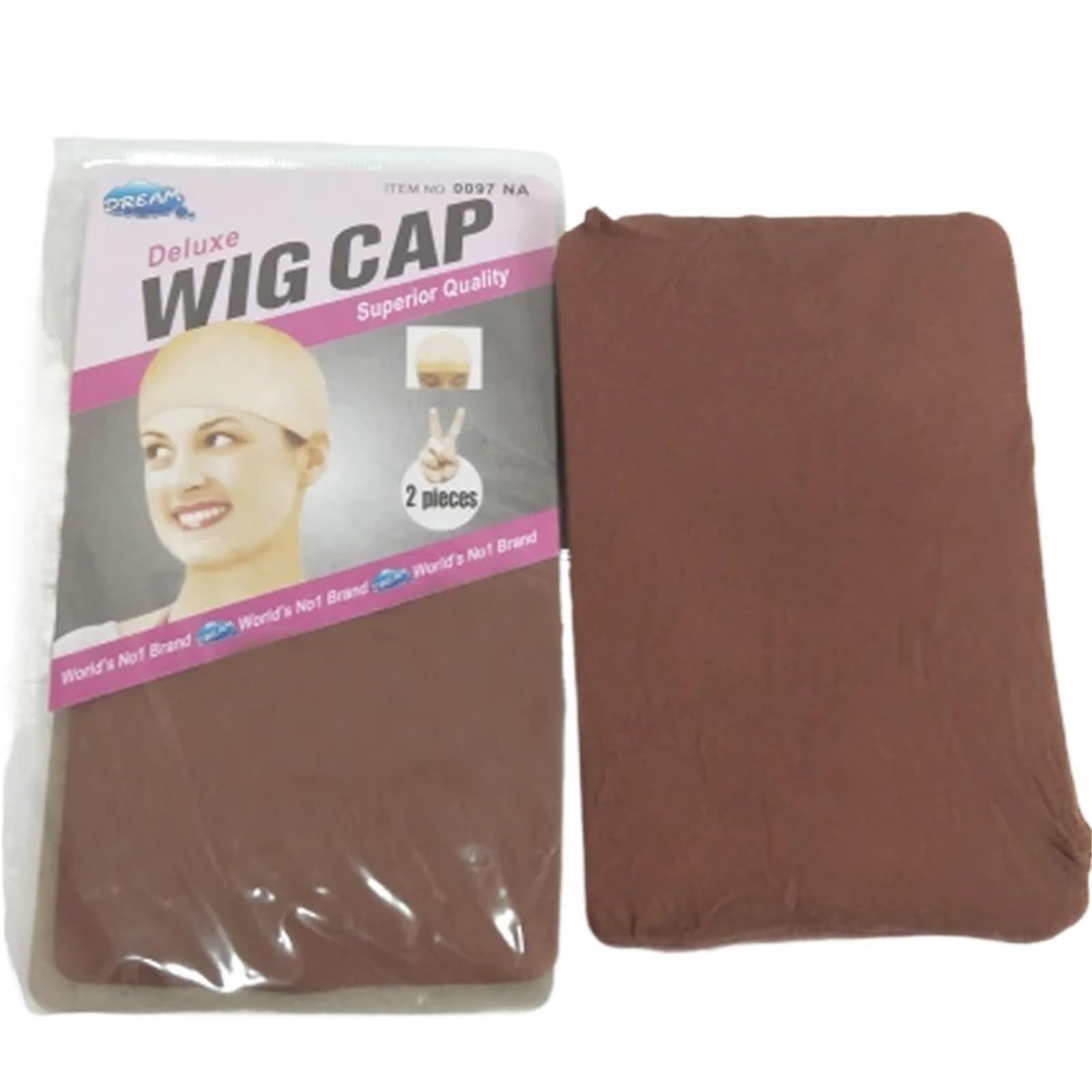 Gorra de peluca 100 Piezas (50 Paquetes) De Redecilla Elástica Nailon For Peluca, Malla For Tejer Pelucas, 2 Por Paquete para fijar la peluca(Light red brown100PC)