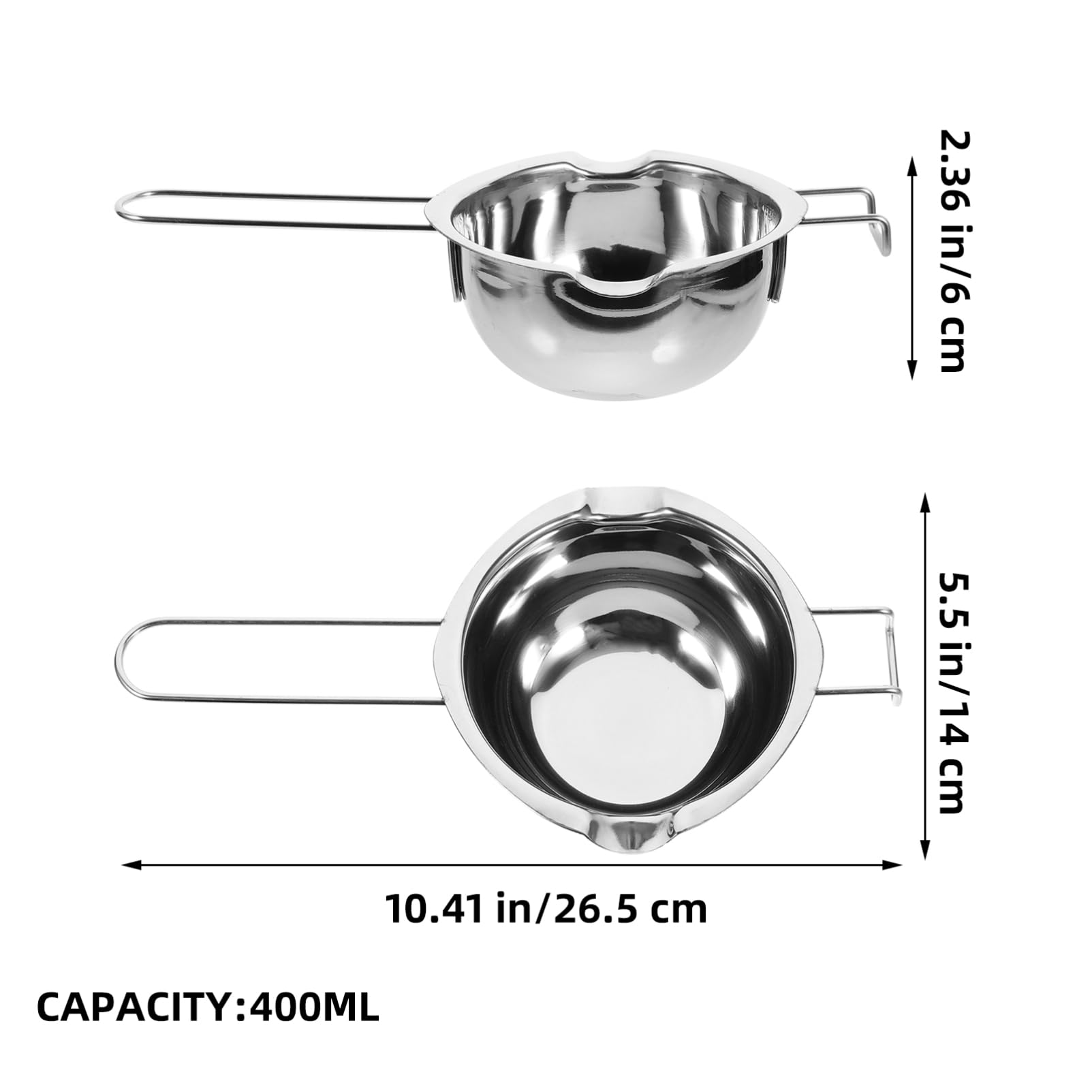 Alipis Quality Cheese Melting Pot Double Spout Design Stainless Steel Ideal for Candy Making