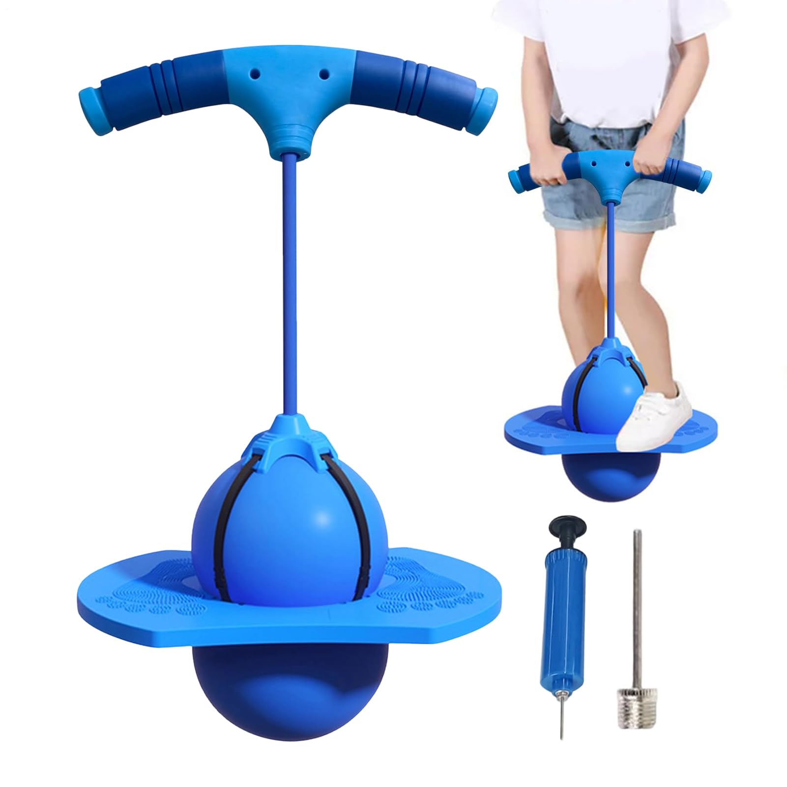 Balance Jumping Ball With Handle And Balls Pump, Space Hopper, Bouncing Ball, Childrens Balance Jumping B-all, For Play Game Fitness Exercise Sport Recreation Party Birthday Gym Training Park