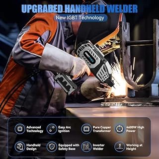 Portable Welding Machine - 110V Portable Welder Handheld IGBT Inverter with 5 Adjustable Currents, 20PCS Rods, ARC Welder Gun Fits 3/32"-1/8" Welding Rods for Home Projects, DIY, Repair