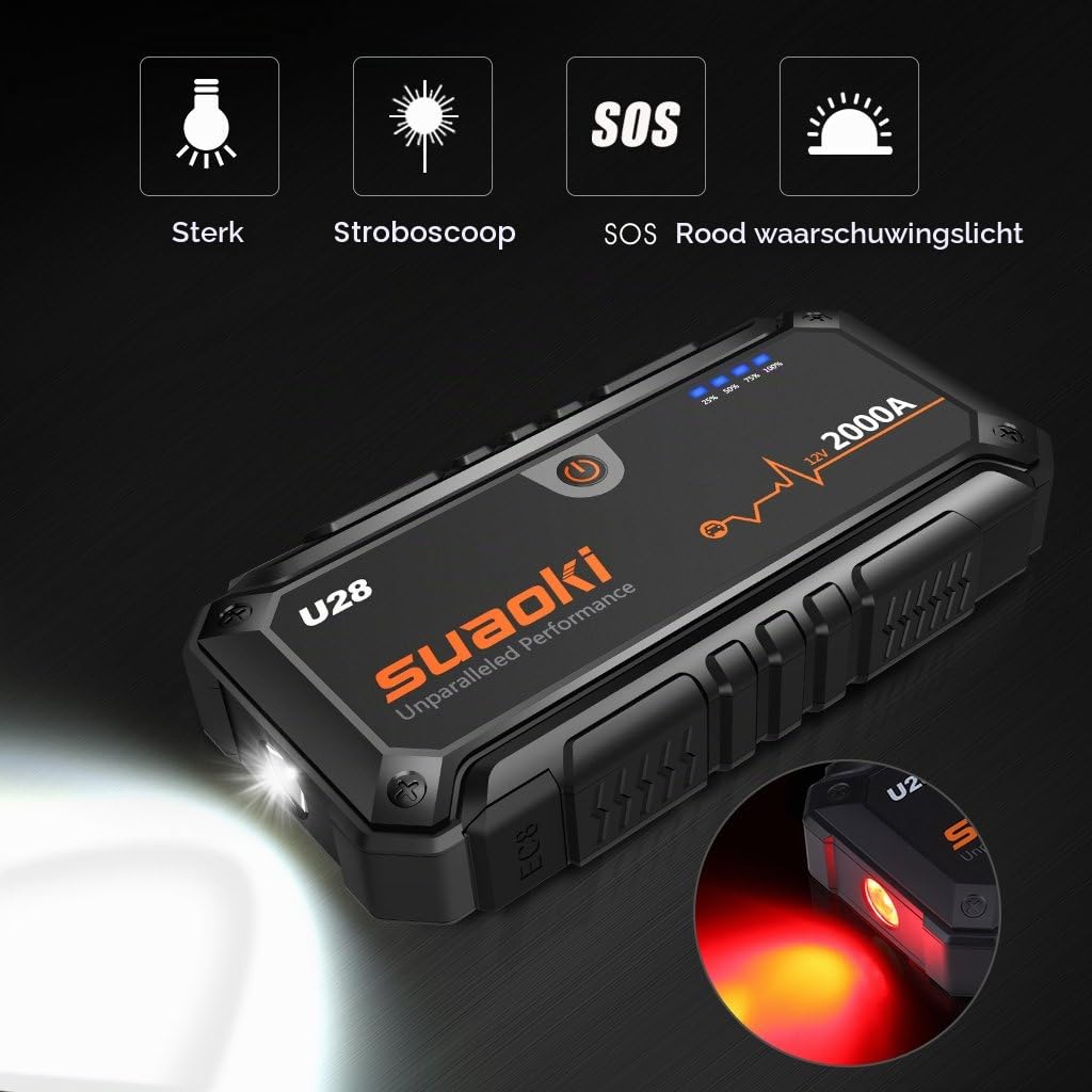 SUAOKI U28 2000A Car Starter Power Bank Portable Car Battery