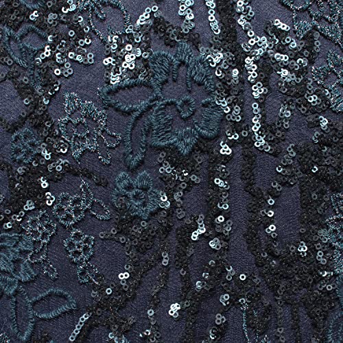 Image of Alex Evenings Women's Long Embroidered Cap Sleeve Dress