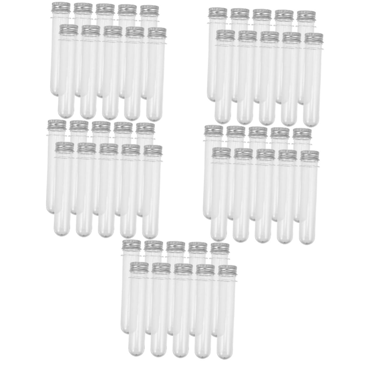 PRETYZOOM 50 Stück Reagenzglas-Bonbonschachtel ätherische öle deckel Leere Wunschflaschen plastikflasche Kunststoff Tube Set durchsichtige Kunststoffrohre Reagenzgläser für den Haushalt p.s