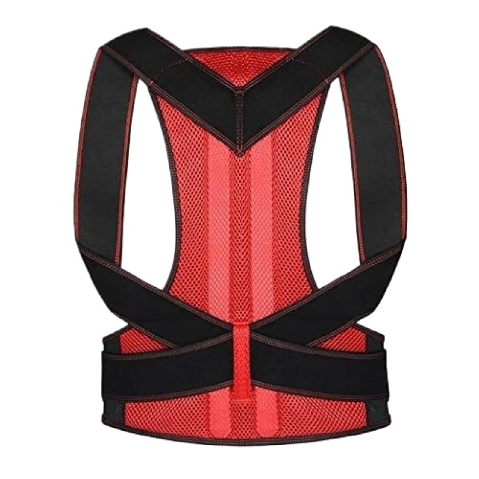gorset korekcyjny, Korektor postawy na plecach i talii, regulowany pas korygujący garb, treningowy talię, podtrzymujący plecy(Red,M)