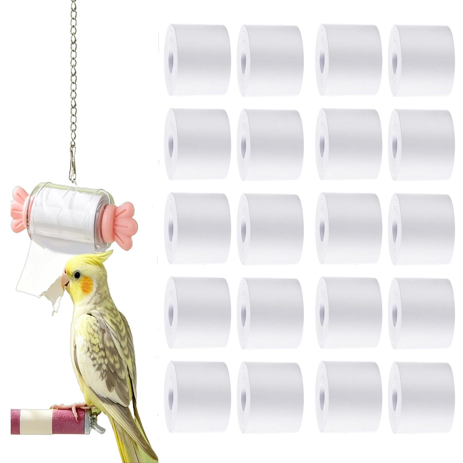 Parrot Toy Refills Shredded Paper Rolls Bird Cage Chew Toys 20 Pack