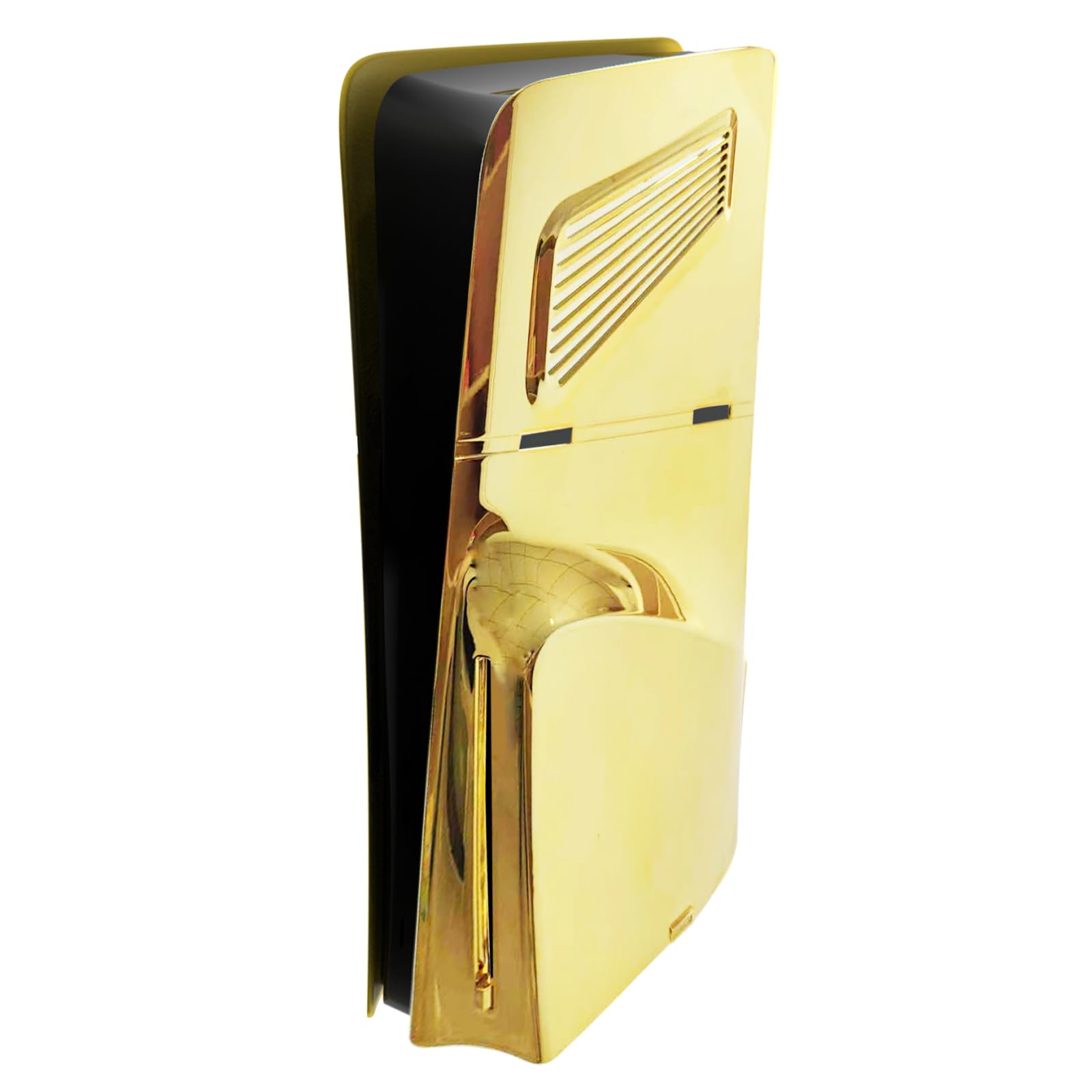 Abdeckplatten mit Kühlungsöffnungen für neue PS5 Slim Console Disc Edition, Schutzschalen-Panels, Ersatz-Frontplatte, kompatibel mit Playstation 5-Zubehör (B Galvanik-Gold)