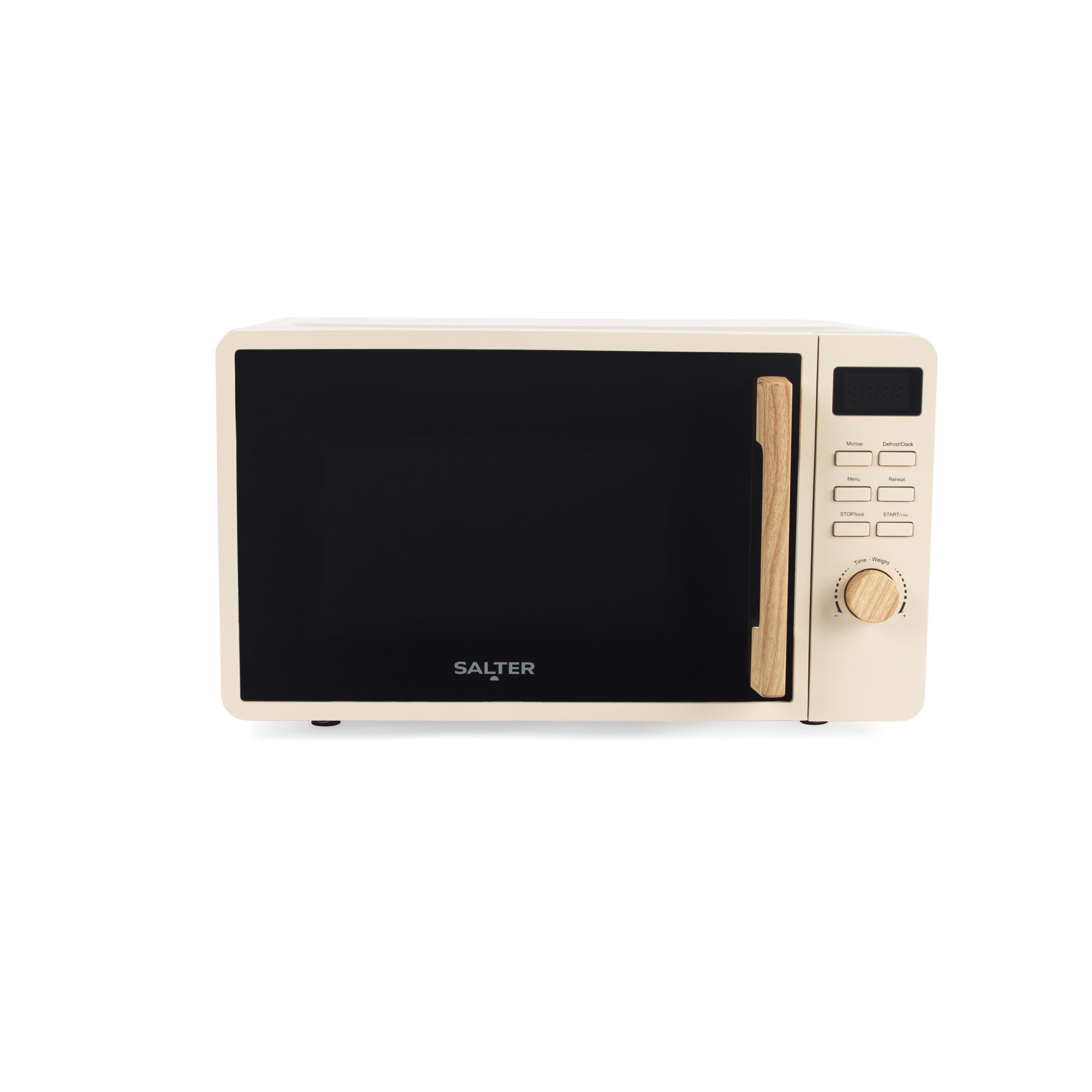 Salter Malmo 20 L Digital Microwave Oven - Clock and 60 Minute Timer, 8 Cooking Presets, Digital LED Display, Defrost, Solo Microwave, 27cm Glass Turntable, Easy Clean, Stone, 800 W