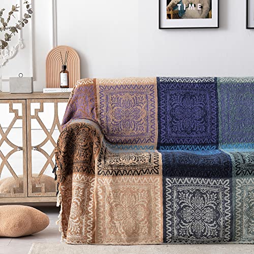 Edcooy Boho chair cover Colorful chenille Tassels Hippie throw blanket for couch Bed Sofa Recliner Loveseat, Blanket for Bohemian Living Room Decor Purple(87''x102'')…, L-220x260 (Purple-L-220x260)… - Cosy Home Interiors Edcooy Boho chair cover Colorful chenille Tassels Hippie throw blanket for couch Bed Sofa Recliner Loveseat, Blanket for Bohemian Living Room Decor Purple(87''x102'')…, L-220x260 (Purple-L-220x260)… - Image 7