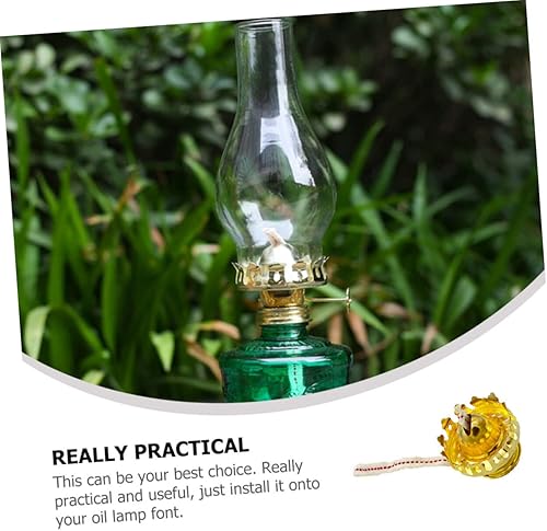 Miniatura 9 de COHEALI 2 juegos de mecha accesorios lámpara de aceite mecha retro lámpara de aceite quemador Pooja Thali vidrio quemador de aceite lámpara remates