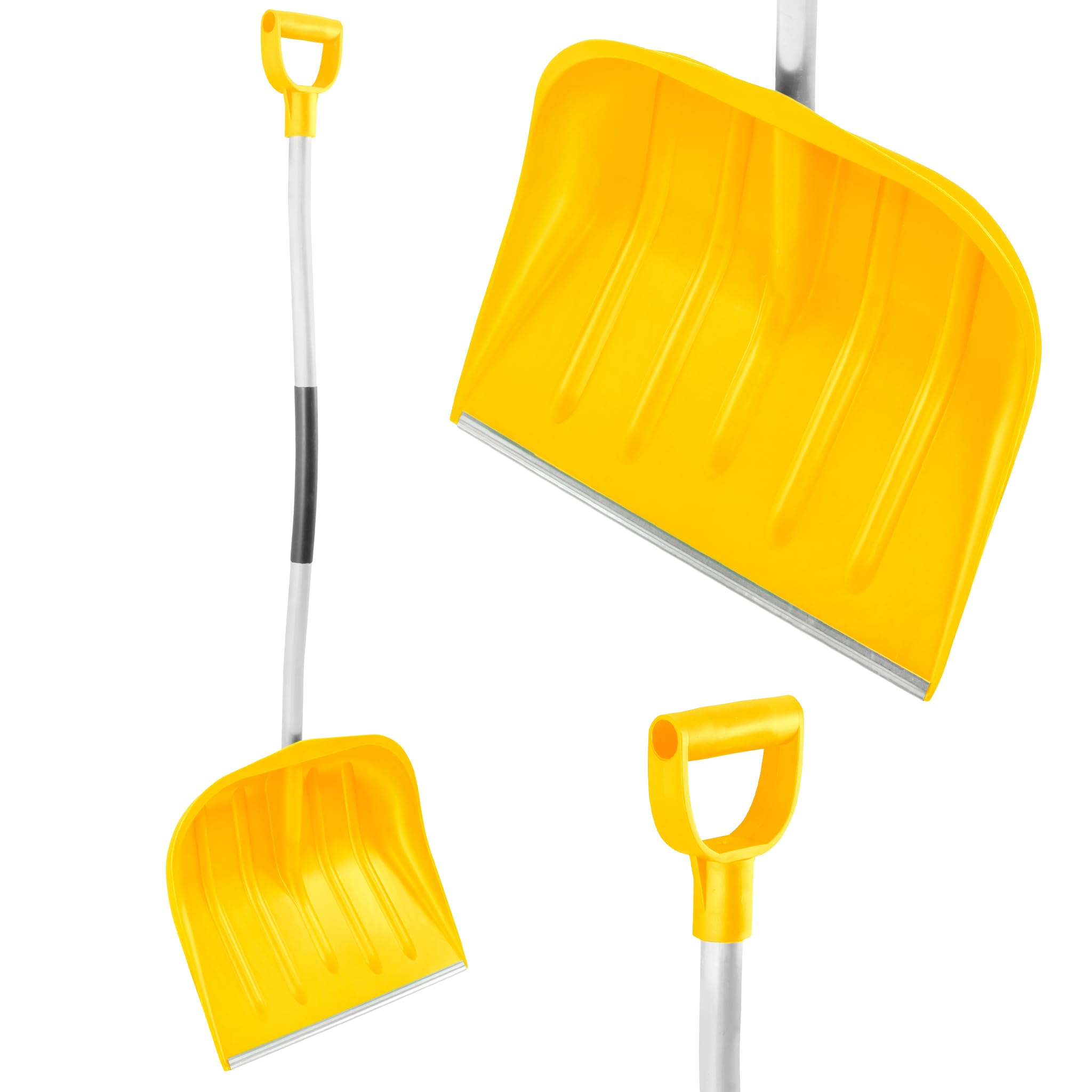 KB Tools Snow Shovel for Driveway – Heavy Duty Polypropylene Snow Shovels with Aluminium Handle – Ergonomic Cordless Snow Shovel for Garden, Yard, Patio – Recycled Material – Made in EU